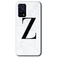 Oppo A55 Kılıf HD Desen Baskılı Arka Kapak - Beyaz Mermer Desenli Z Harfi + Kırılmaz Cam