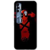 Tecno Spark 7 Pro Kılıf HD Desen Baskılı Arka Kapak+Temperli Cam - DeadPool 4