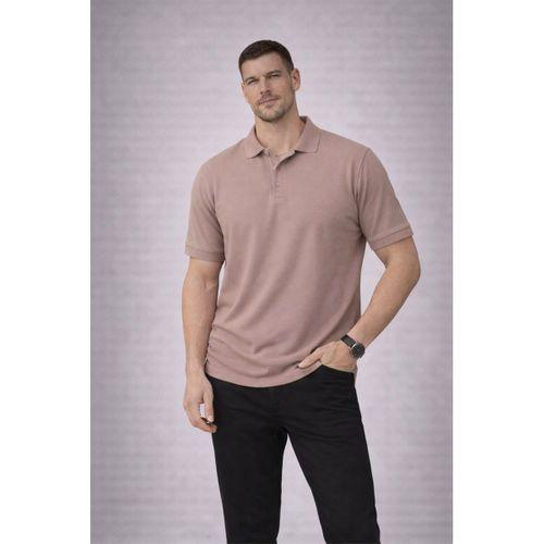 Orlando Polo Yaka Pike Kumaş Relaxed Fit Basic Düğmeli Relaxed Fit Erkek T-Shirt - Vizon