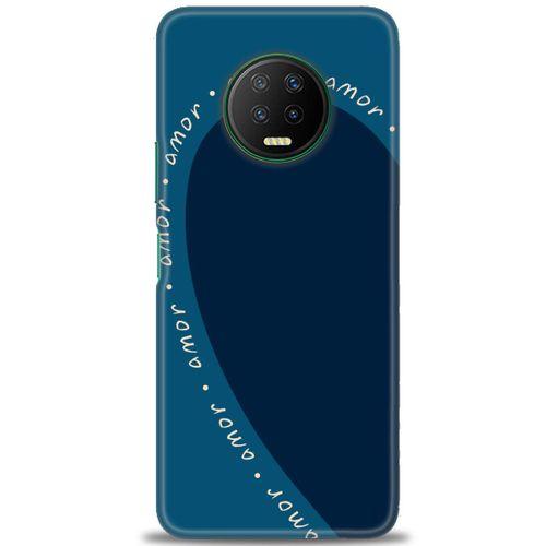 Infinix Note 7 Kılıf HD Baskılı Kılıf - Amor Mavi + Tam Ekran Koruyucu