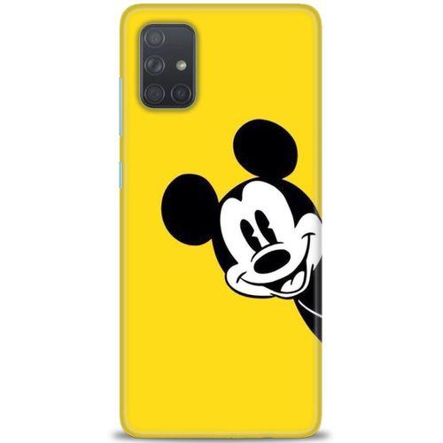 Samsung Galaxy A71 Kılıf HD Baskılı Kılıf - Sarı Mickey Mouse + Tam Ekran Koruyucu