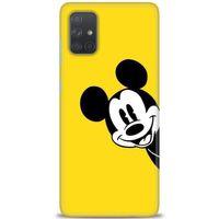Samsung Galaxy A71 Kılıf HD Baskılı Kılıf - Sarı Mickey Mouse + Tam Ekran Koruyucu