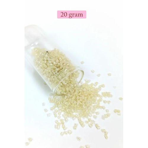 Kesme Cam Boncuk 2mm - 20 Gram - Şeffaf Krem -BNC339