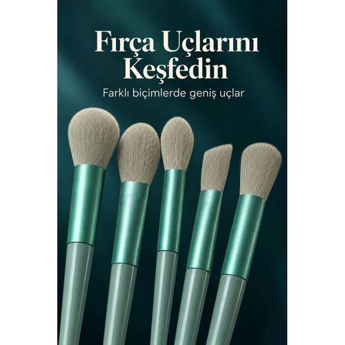 Göz Farı Allık Fondöten İçin Uygun 13'lü Makyaj Fırçası Seti Kompakt Tasarım