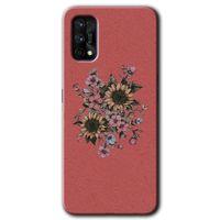 Realme 7 Pro Kılıf HD Desen Baskılı Arka Kapak - Retro Çiçek + Kırılmaz Cam