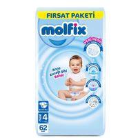 Çocuk Molfix Bebek Bezi Fırsat Paketi 4 Beden 7-14 Kg 62 Adet