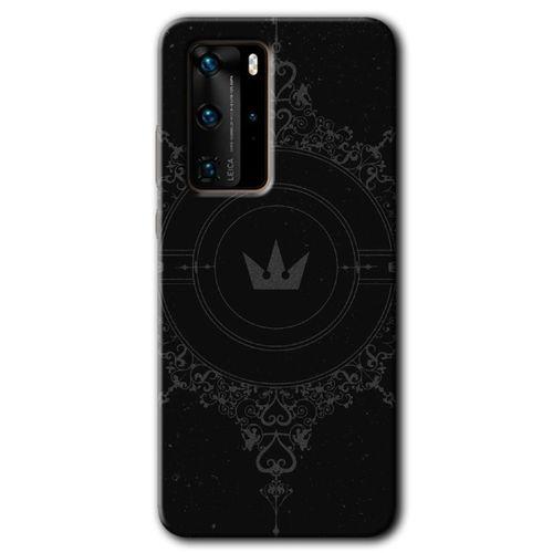 Huawei P40 Pro Kılıf HD Desen Baskılı Arka Kapak - Siyah Mandala 1