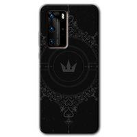 Huawei P40 Pro Kılıf HD Desen Baskılı Arka Kapak - Siyah Mandala 1
