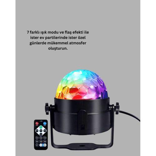 Rgb Led Disko Küresi 7 Modlu Uzaktan Kumandalı