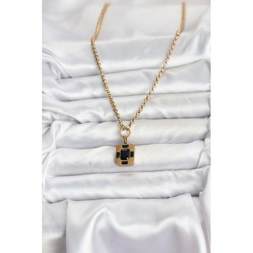 316L Çelik Zincir Gold Renk Vintage Model Kadın Kolye