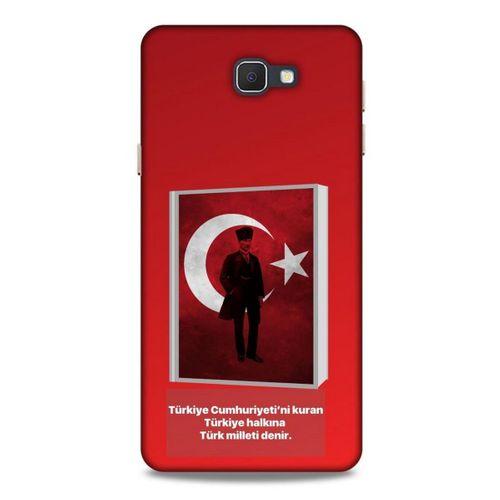 Samsung Galaxy J7 Prime Kılıf Atatürk (4) Koruma Kılıfı Kırmızı