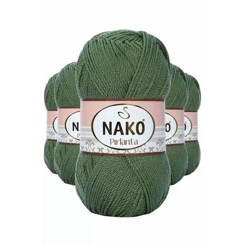 5 Adet Pırlanta Amigurumi El Örgü İpi Yünü Haki Yeşil 11253 - nako mudanis