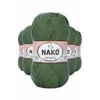 5 Adet Pırlanta Amigurumi El Örgü İpi Yünü Haki Yeşil 11253 - nako mudanis