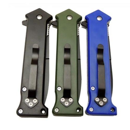 4352 Mavi Bas - Çek Kamp Çakı 20cm- Otomatik, Kemerlikli