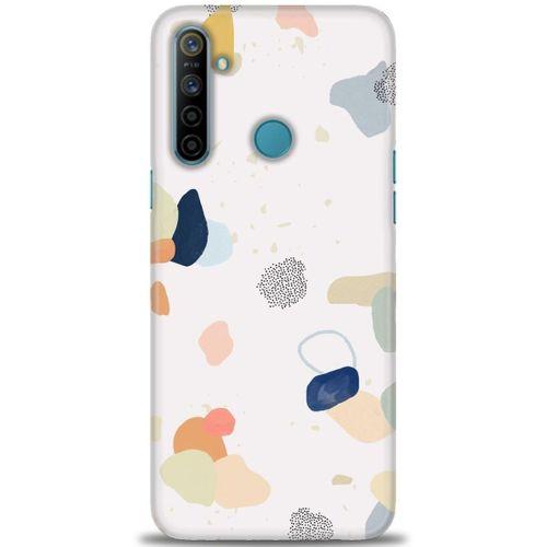 Realme 5i Kılıf HD Baskılı Kılıf - Benekler ve Renkler + Tam Ekran Koruyucu