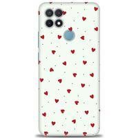 Oppo A15 Kılıf HD Baskılı Kılıf - Mini Mini Kalpler + Tam Ekran Koruyucu