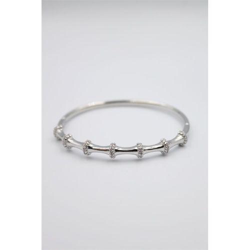 Taşlı Vip Bilezik - Gümüş