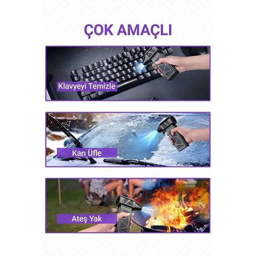 Mini Turbo Fan 130.000 Rpm Şarjlı 8000 Mah Batarya 4 Vitesli Taşınabilir Elektrikli Hava Üfleyici Kompresörü