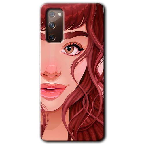 MRCİLETİSİM Samsung Galaxy S20 FE Kılıf Baskılı Kapak - Kızıl Kız +Tam Ekran Koruyucu