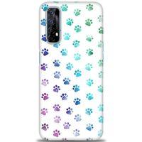 Realme 7 Kılıf HD Baskılı Kılıf - Minik Patiler + Tam Ekran Koruyucu