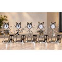 Metal Müzisyen Kedi Saatli Kalemlik Alk6229