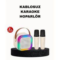 Karaoke Hoparlör Taşınabilir Çift Mikrofonlu Ve Led Işıklı Bluetooth 5.0
