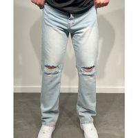 Erkek Dizi Yırtık Detaylı Baggy Jeans