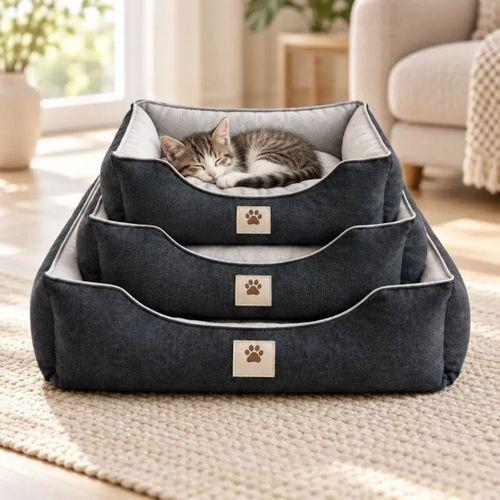 Kedi Köpek Yatağı Luna Premium Yatak · Antrasit · M · 60 × 45 × 21 cm