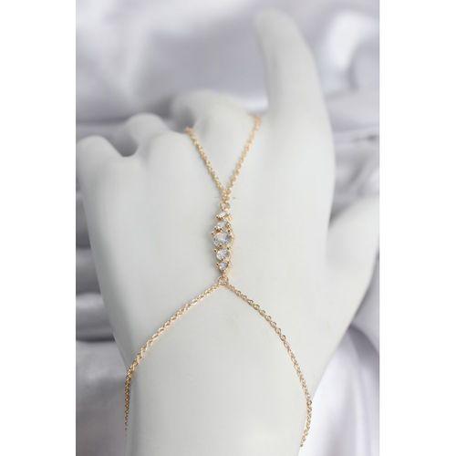 Pirinç Gold Renk Zirkon Taşlı Kadın Şahmeran