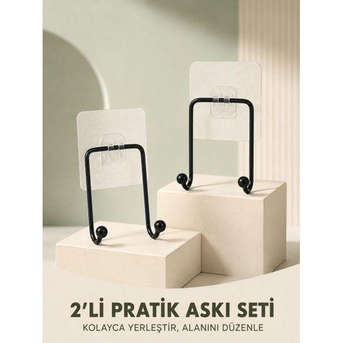 İkili Yapışkanlı Askı Seti Duvar Tipi Çok Amaçlı Pratik Askılık 2 Adet