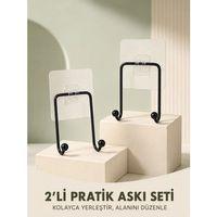 İkili Yapışkanlı Askı Seti Duvar Tipi Çok Amaçlı Pratik Askılık 2 Adet