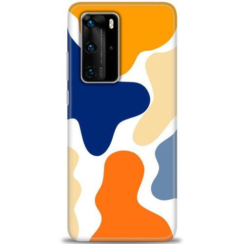 Huawei P40 Pro Kılıf HD Baskılı Kılıf - Turuncu Lekeler + Tam Ekran Koruyucu