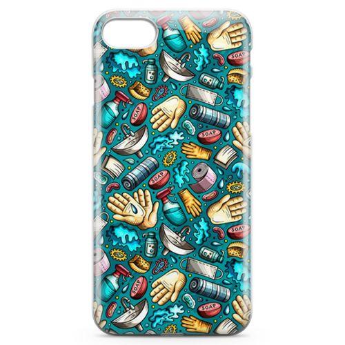 Apple iPhone 8 Kılıf Deodorant Sabun Doodle Arka Kapak Koruma Desenli Full Koruyucu