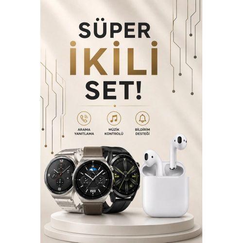 Akıllı Saat Ve Kulaklık Seti Dokunmatik Ekran 5.0 Bluetooth Bağlantılı Sesli Görüşme