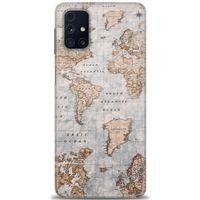 Samsung Galaxy M51 Kılıf HD Baskılı Kılıf - Dünya Haritası + Tam Ekran Koruyucu
