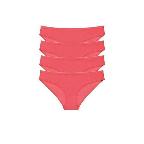 4 Adet Süper Eko Set Likralı Kadın Slip Külot Kırmızı