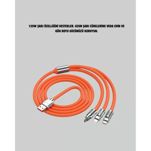 120 w Hızlı Çözüm Sunan 3'ü 1 Usb Şarj Kablosu– Sağlam Gövde