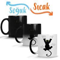 Gato Preto Cat Kedi Sihirli Kupa Bardak Porselen