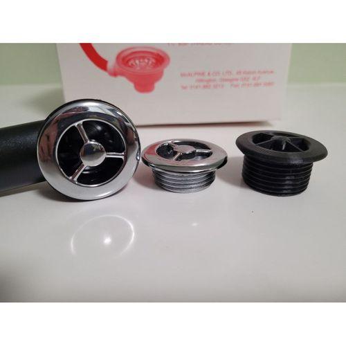 28 mm taşma tahliyesi için dişli lavabo taşma kapağı.