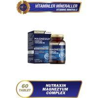 Nutraxin Magnezyum Complex Vitamin B6 60 Tablet 250 Mg (bisiglinat, taurat, Malat, Sitrat, B6)