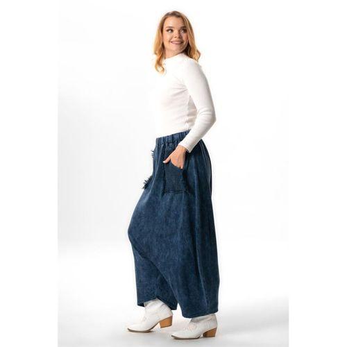 Beli Lastikli Behin Çift Cepli Sonbahar ve Kışlık Otantik Triko Şalvar İndigo indg