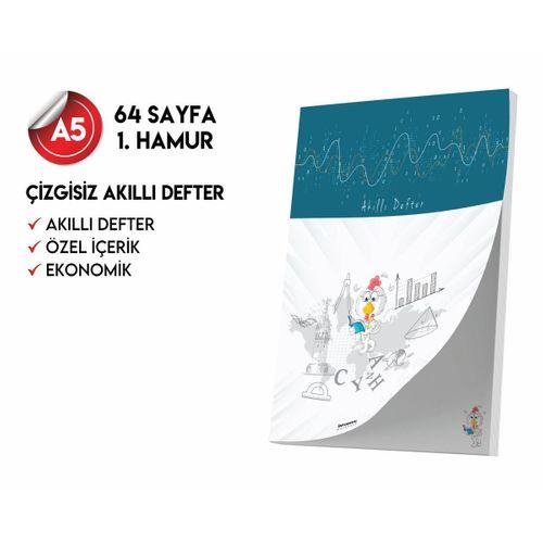 Çizgisiz Not Defteri 64 Sayfa Akıllı Defter Tekli A5 Tam Beyaz Tekli