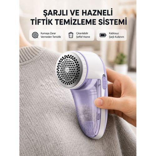 Tiftik Temizleyici – Çıkarılabilir Hazneli, Anti-statik Fırçalı, Usb Şarjlı