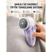 Tiftik Temizleyici – Çıkarılabilir Hazneli, Anti-statik Fırçalı, Usb Şarjlı