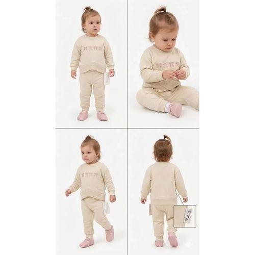 6/24 Ay Nakışlı Penye Bebek Takımı