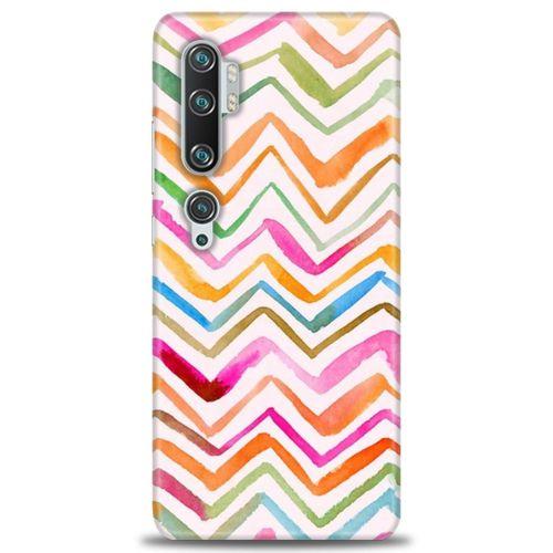 Xiaomi Mi Note 10 Pro Kılıf HD Baskılı Kılıf - Zikzak + Tam Ekran Koruyucu