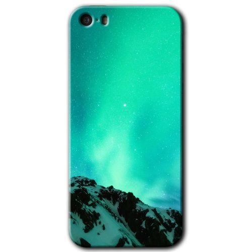 iPhone 5s Kılıf HD Desen Baskılı Arka Kapak + Mat Kobra Cam - Aurora