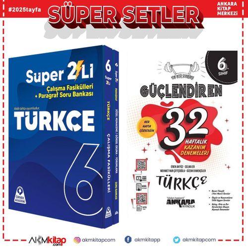 Örnek Akademi 6.Sınıf Süper İkili Türkçe ve Ankara Yayıncılık Türkçe 32 Haftalık Kazanım Deneme Seti 3 Kitap