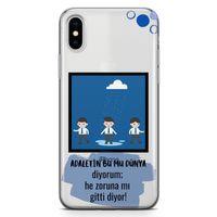 Apple iPhone XS Kılıf Adaletin Bumu Dünya Arka Kapak Koruma Desenli Full Koruyucu
