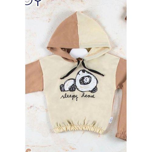 Panda Desenli Kapişonlu Erkek Bebek Takımı